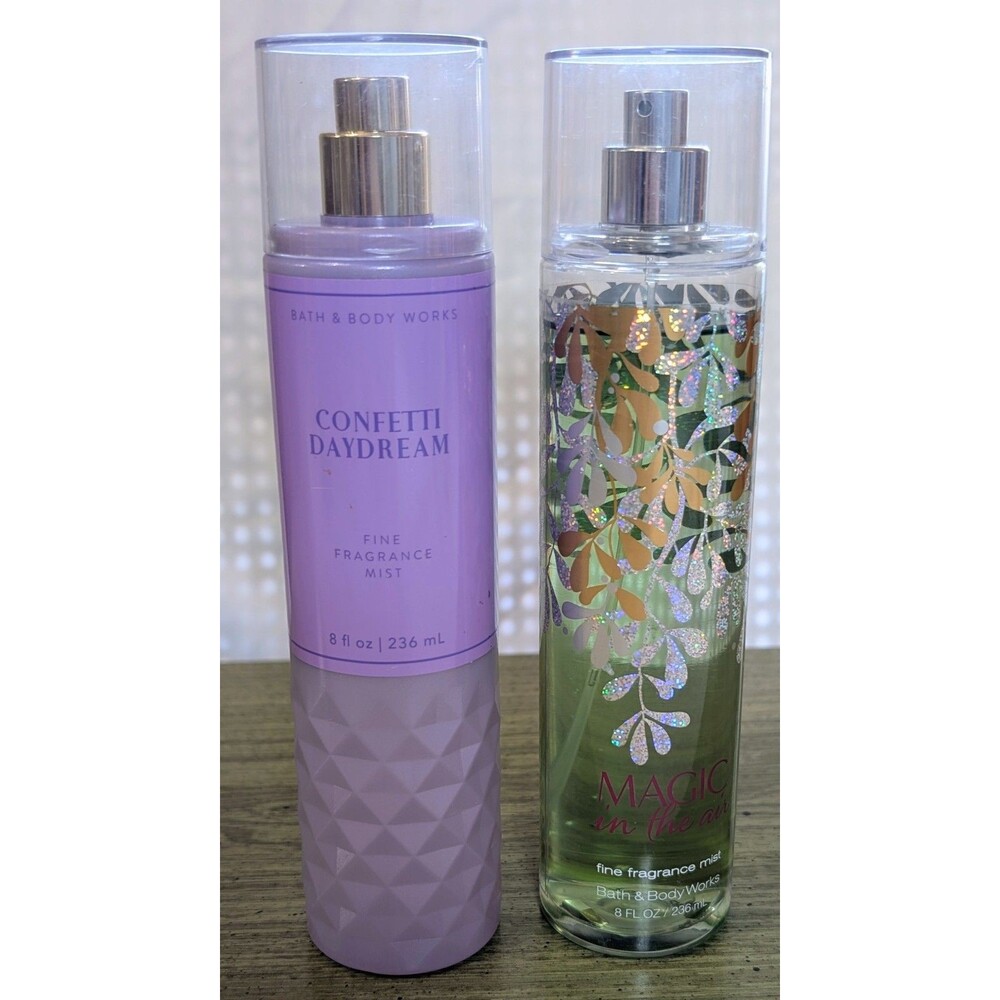 Lot of 2 Bath Body Works Fine Fragrance Mist Confetti Daydream/Magic In The Air